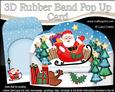 3D Xmas Santa Sleigh Rubber Band Pop Up Scene Card