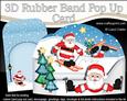 3D Xmas Winter Sports Santa Rubber Band Pop Up Scene Card