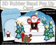 3D Xmas Sledging Santa Rubber Band Pop Up Scene Card