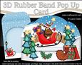 3D Xmas Rudolph Sleigh Rubber Band Pop Up Scene Card