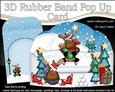 3D Xmas Sledging Rudolph Rubber Band Pop Up Scene Card