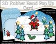 3D Xmas Sledging Scottie Dog Rubber Band Pop Up Scene Card