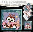 8x8 Xmas Little Hoot Owl & Friends Presents 3D Decoupage
