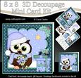 8x8 Xmas Little Hoot Owl Presents 3D Decoupage