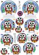 3D Sledging Hoot Owl Snow Globe Shaped Tree Decoration