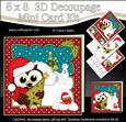 8x8 Xmas Little Hoot Owl Xmas Tree 3D Decoupage