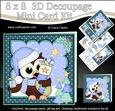 8x8 Xmas Little Hoot Owl Xmas Stocking 3D Decoupage