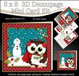 8x8 Xmas Little Hoot Owl's Letter 3D Decoupage