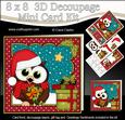 8x8 Xmas Little Hoot Owl Presents 3D Decoupage