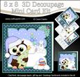 8x8 Xmas Little Hoot Owl Xmas Tree 3D Decoupage