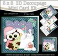 8x8 Xmas Little Hoot Owl Xmas Tree 3D Decoupage