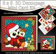 8x8 Xmas Little Hoot Owl Xmas Stocking 3D Decoupage
