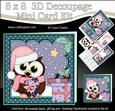 8x8 Xmas Little Hoot Owl Presents 3D Decoupage