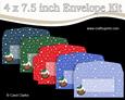 5 Christmas Pudding 4 x 7.5" Envelopes Kit