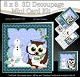 8x8 Xmas Little Hoot Owl's Letter 3D Decoupage