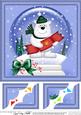 8 x 8 Xmas Ben Polar Bear Snowglobe Scalloped Corner