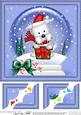 8 x 8 Xmas Jock Westie Dog Snowglobe Scalloped Corner
