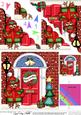 Cute Robin Christmas Door Scallop Corner Stacker Topper
