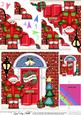Santa Christmas Door Scallop Corner Stacker Topper