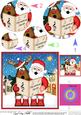 Singing Santa & Rudolph Merry Carollers Circle Pyramage Topp