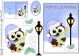 Christmas Little Hoot Owl Lamp Post 5x7 3D Decoupage