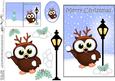 Christmas Little Hoot Owl Lamp Post 5x7 3D Decoupage