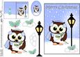 Christmas Little Hoot Owl Lamp Post 5x7 3D Decoupage