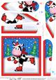 Xmas Skating Milly Moo Cow Fan Pyramage Topper