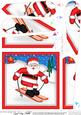Xmas Skiing Santa Fan Pyramage Topper