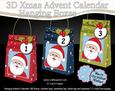 3D Santa Xmas Hanging Advent Calendar Box Kit