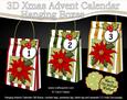 3D Poinsettia Xmas Hanging Advent Calendar Box Kit