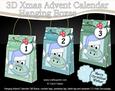 3D Denis Dinosaur Xmas Hanging Advent Calendar Box Kit