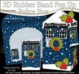 3D Christmas Police Box Rubber Band Pop Up Card