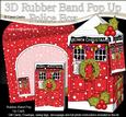 3D Christmas Police Box Rubber Band Pop Up Card