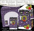 3D Christmas Police Box Rubber Band Pop Up Card