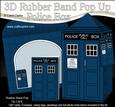 3D Police Box Rubber Band Pop Up Card