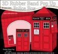 3D Police Box Rubber Band Pop Up Card