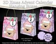 3D Livvy Bear Xmas Hanging Advent Calendar Box Kit