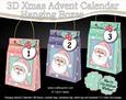 3D Santa Xmas Hanging Advent Calendar Box Kit