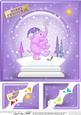 8 x 8 Xmas Elephant Snowglobe Scalloped Corner Topper