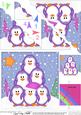 Xmas Penguin Tree Felties Scallop Corner Side Stacker Topper
