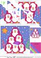 Xmas Penguin Tree Felties Scallop Corner Side Stacker Topper