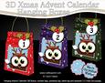 3D Little Hoot Owl Xmas Hanging Advent Calendar Box Kit