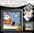 8x8 Xmas Sledging Santa Mini Kit 3D Decoupage