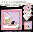 8x8 Xmas Sledging Santa Mini Kit 3D Decoupage