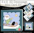 8x8 Xmas Sledging Santa Mini Kit 3D Decoupage