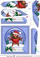 Xmas Cute Robin Snowglobe Fan Pyramage Topper