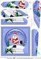 Xmas Santa Snowglobe Fan Pyramage Topper