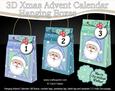 3D Santa Xmas Hanging Advent Calendar Box Kit