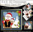 8x8 Xmas Sledging Santa Mini Kit 3D Decoupage